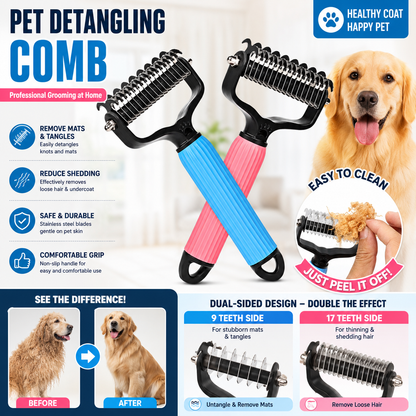 Pet Grooming Detangling Comb for Dogs & Cats