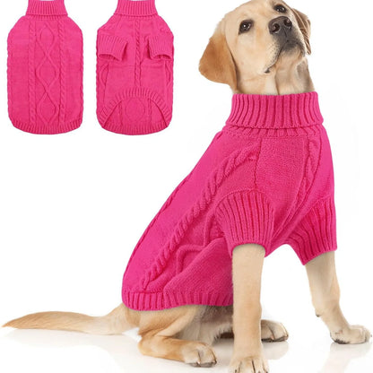 Small Medium Pet Dog Sweaters Winter Pet Clothes Warm Sweater Coat Outfit for Cats Clothes Woolly So...